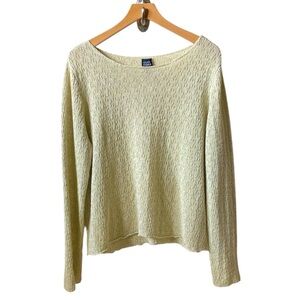 Eileen Fisher linen crew neck sweater size L large